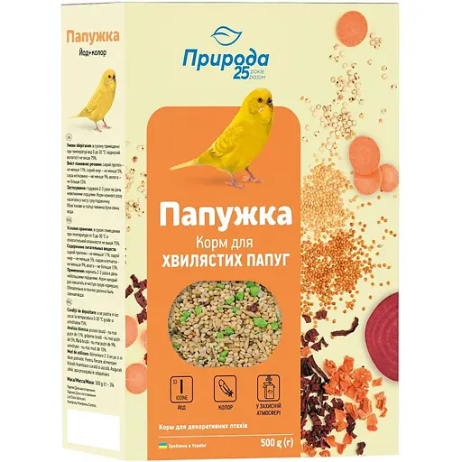 Природа Корм Папужка Йод + Колор для хвилястих папуг