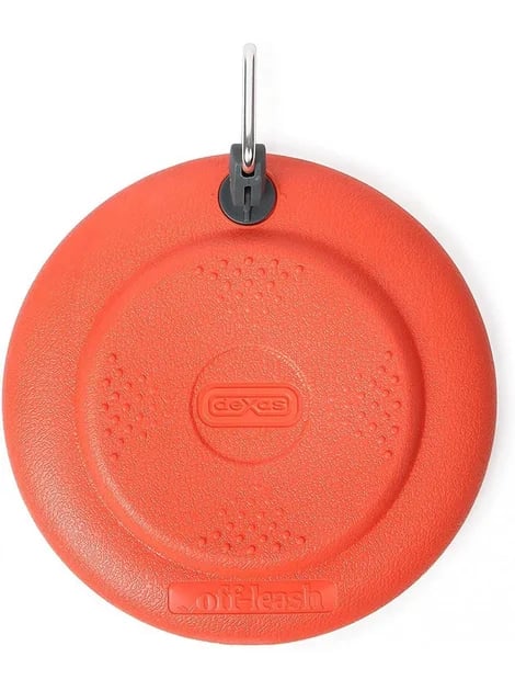 Dexas Off-Leash Frisbee Flyer Літаюча тарілка з карабіном для собак