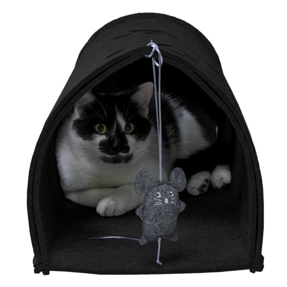 Red Point Kitty Tunnel Будиночок-тунель з мишкою для котів, чорний