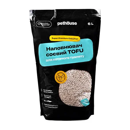 Pethouse Tofu Соєвий наповнювач для котячого туалету, без аромату