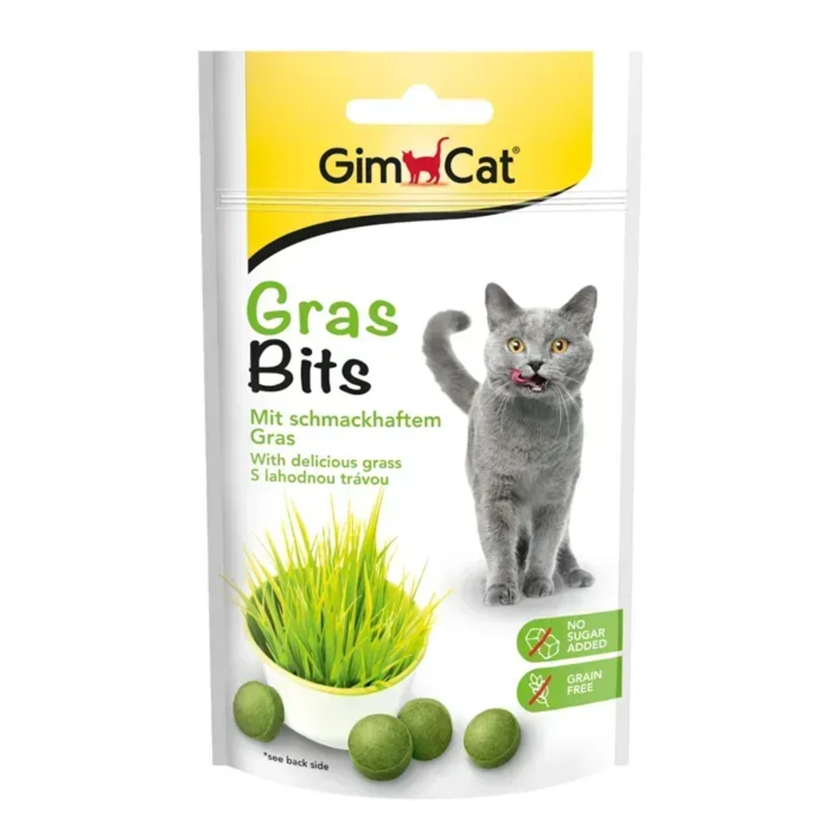 Ласощі GimCat GrasBits для котів таблетки з травою 40 г