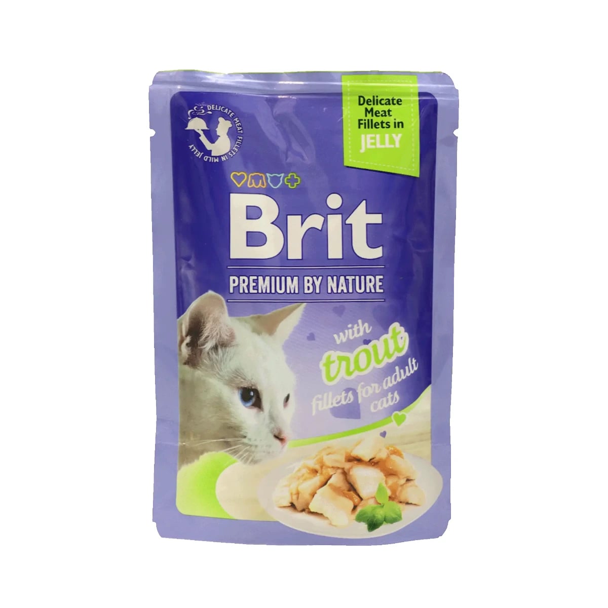 Корм вологий Brit Premium Cat Trout Fillets Jelly pouch для котів філе форелі в желе 85 г