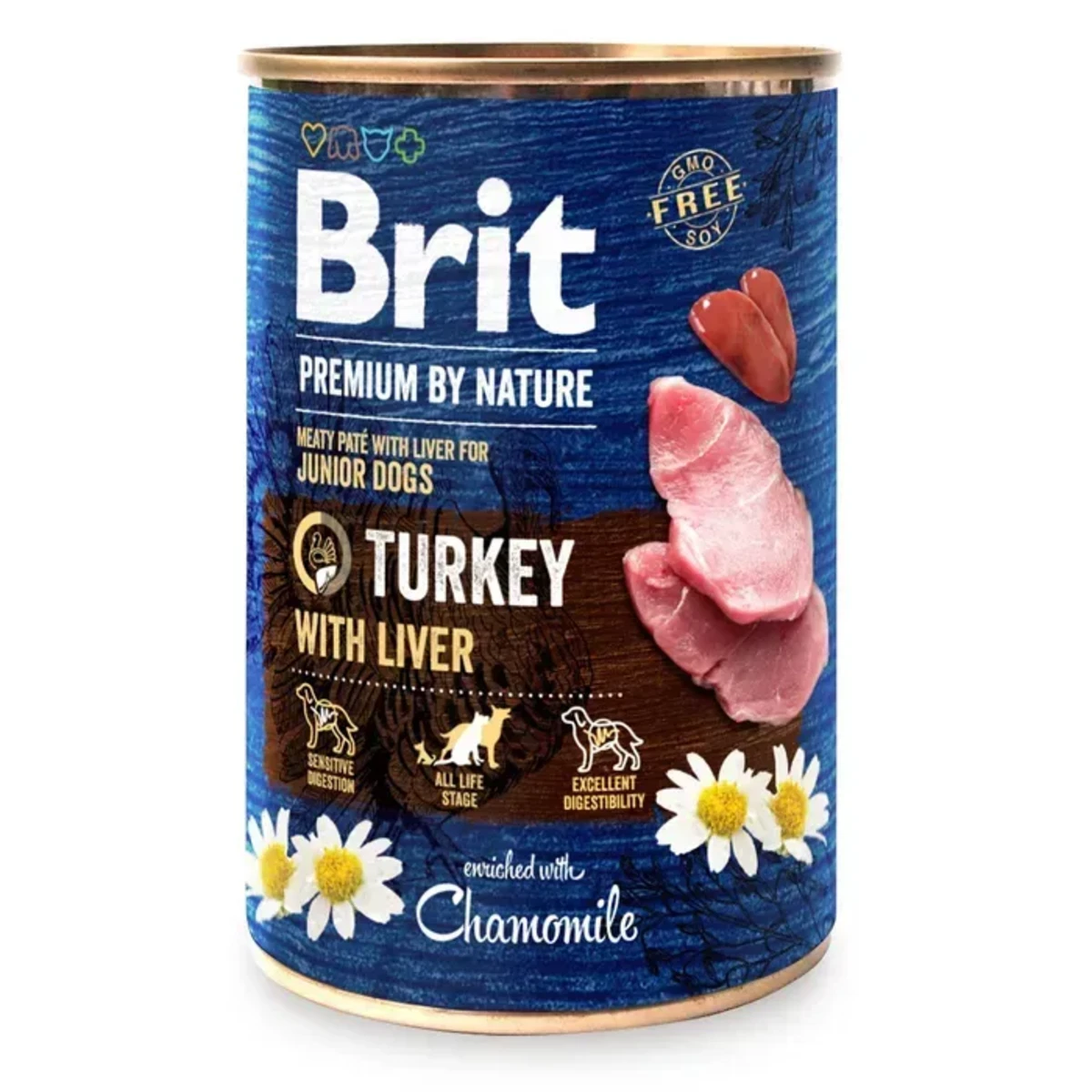 Вологий корм для цуценят Brit Premium By Nature Junior консерви для собак з індичкою та індичою печінкою