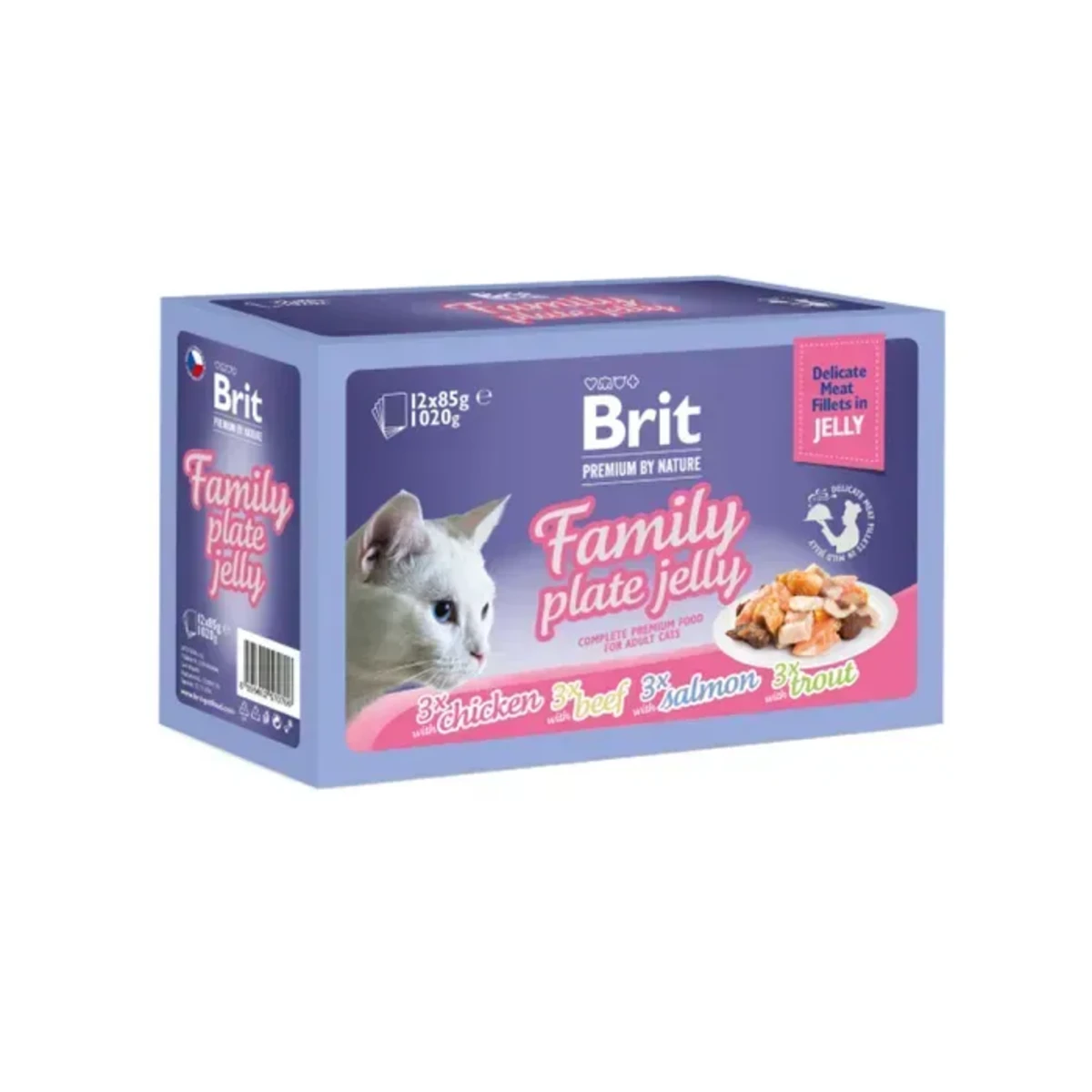 Корм вологий Brit Premium Delicate Fillets in Jelly Family Plate для котів "Сімейна тарілка" в желе 12 шт x 85 г