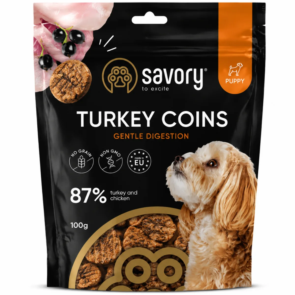 Беззернові ласощі Savory Puppy Coins з індичкою для цуценят
