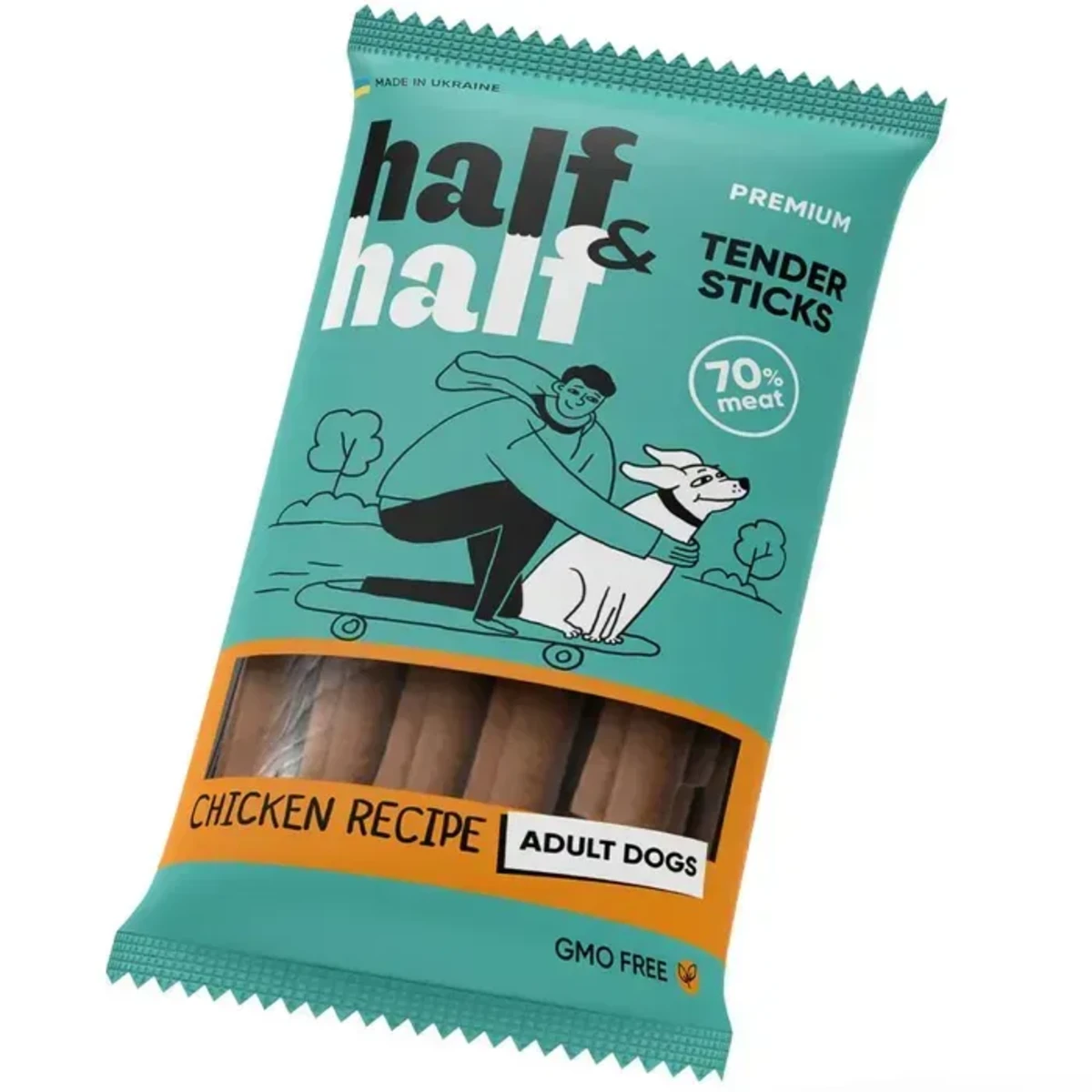 Ласощі Half&Half м'ясні палички для собак, з куркою 100 г