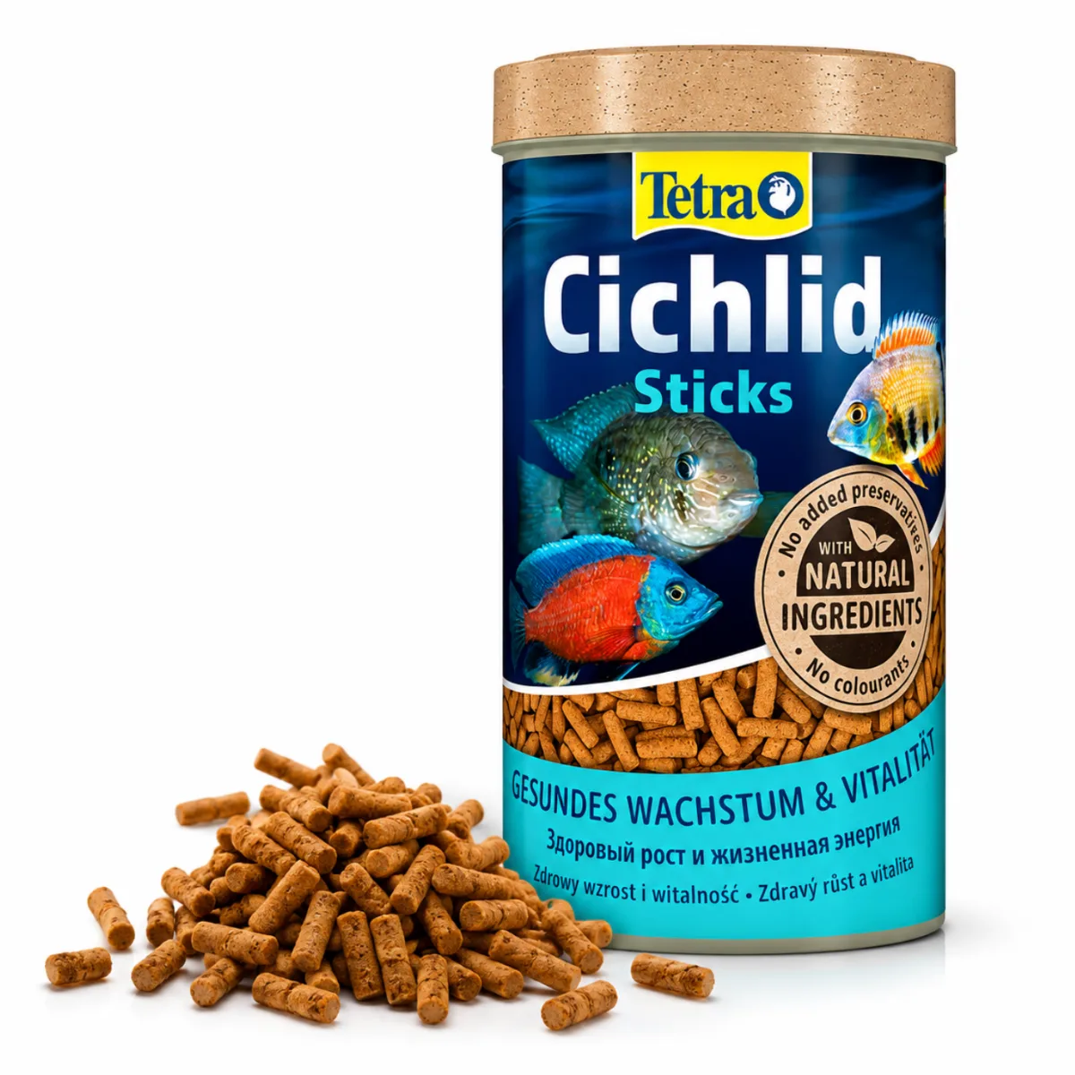 Сухий корм у формі паличок для акваріумних цихлід Tetra Cichlid Sticks, 500 мл / 160 г