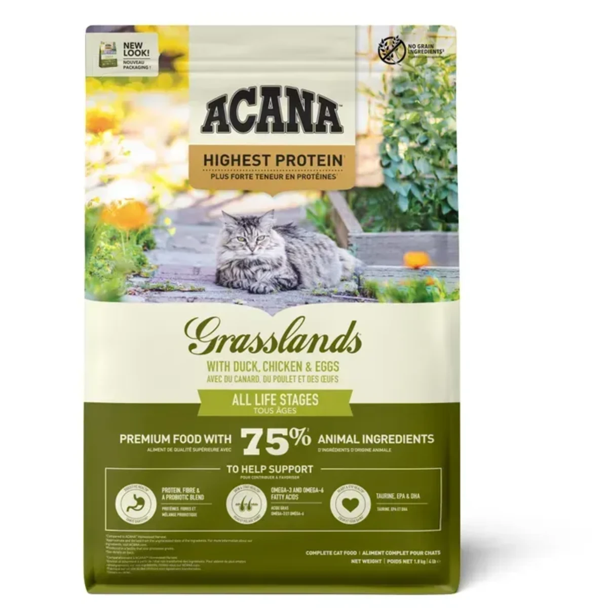 Сухий корм для котів Acana Grasslands cat з качкою, куркою та яйцями