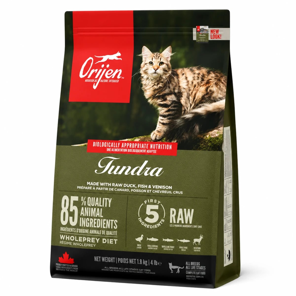 Сухий корм для котів Orijen Tundra Cat з качкою, гольцем і фореллю
