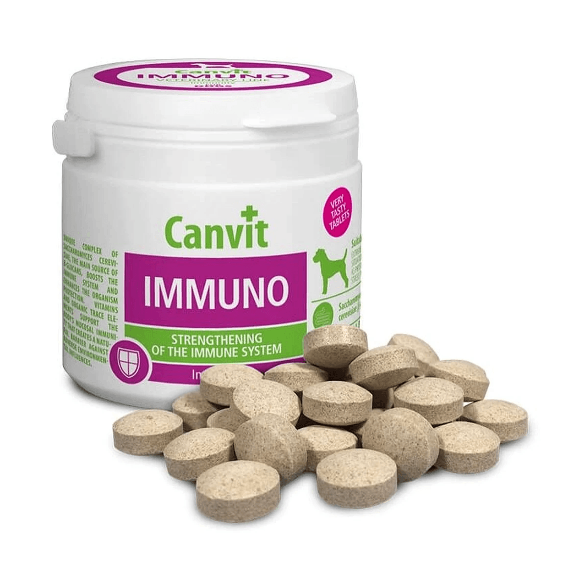 Вітаміни для собак Canvit Immuno для зміцнення імунної системи, підтримки природного захисту організму та загального здоров’я 100 г