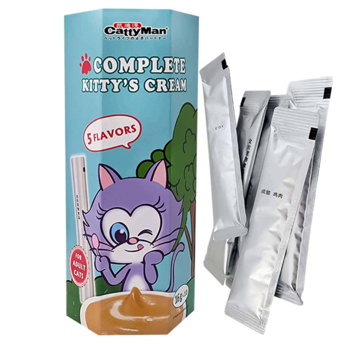 Рідкі ласощі CattyMan Complete Kitty’s Cream для котів з м'ясом і рибою