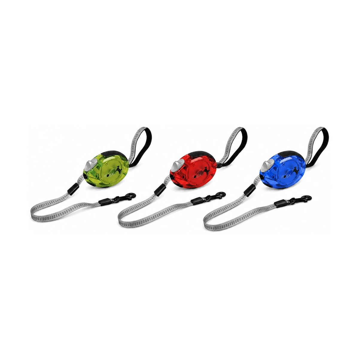 Повідець-рулетка для собак 2 м до 35 кг Flamingo Dogx2GO Belt Glassy L зі світловідбивною стрічкою