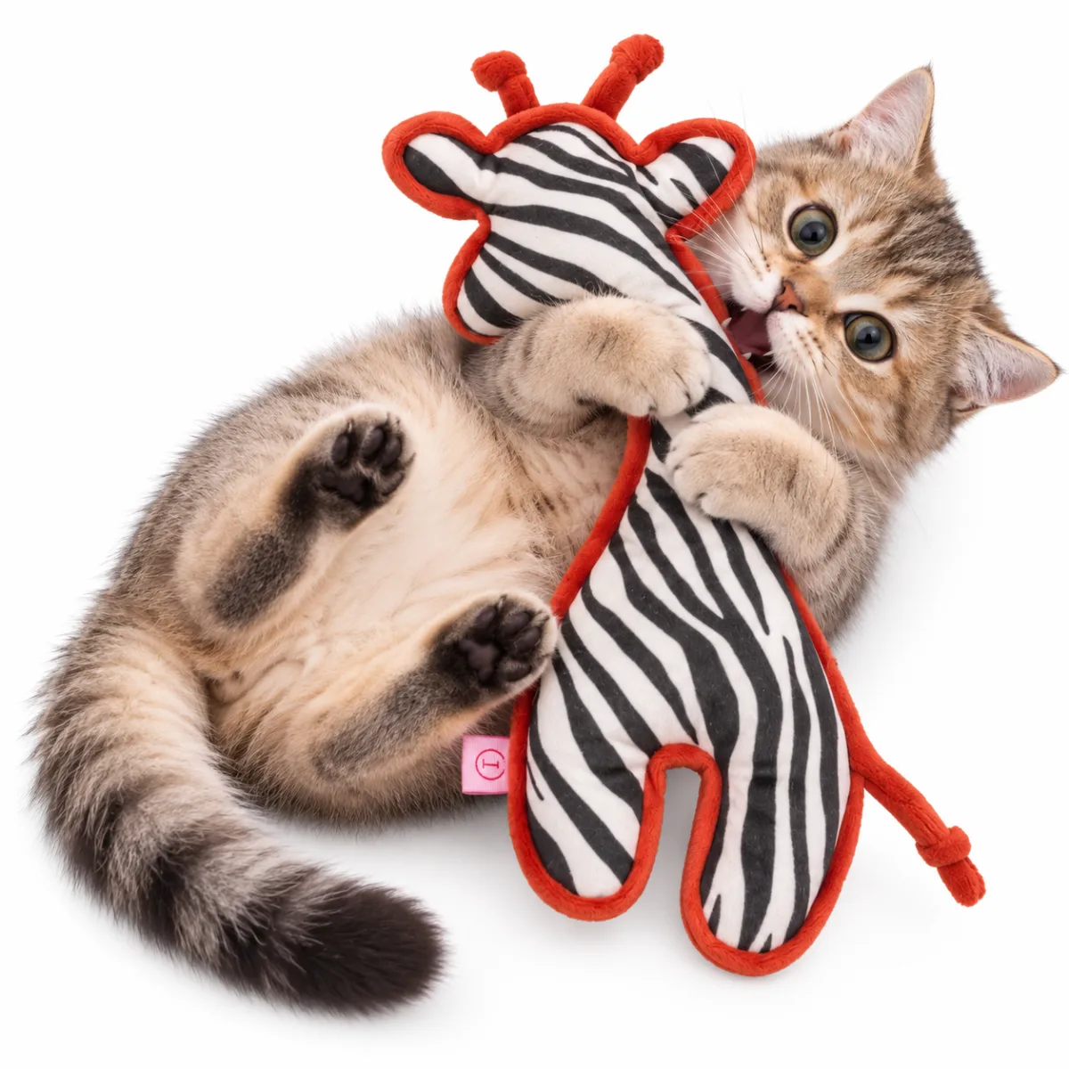 М’яка велюрова іграшка «Жираф» із шаруділкою для котів Harley and Cho Savanna Giraffe, 27 см