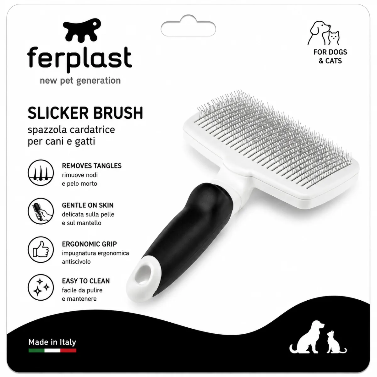 Пуходерка для вичісування середньо- та довгошерстих собак і котів Ferplast GRO 5769 Premium